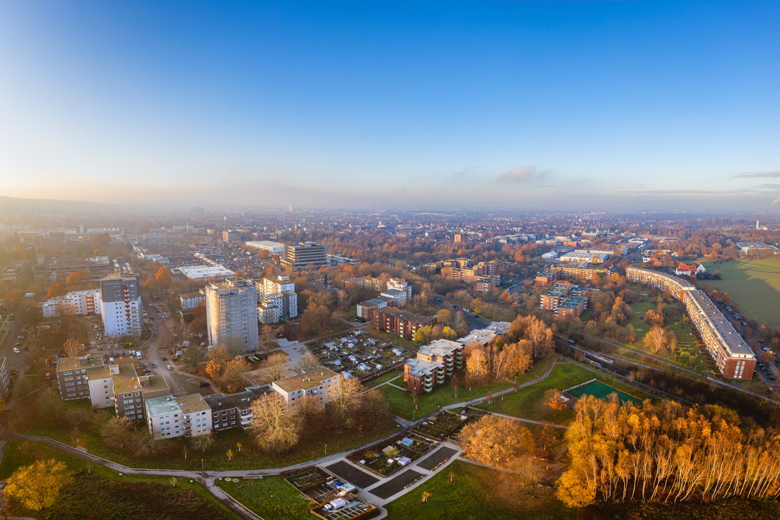 Residential area on 'Stralsunder Straße' in Bielefeld-Stieghorst.