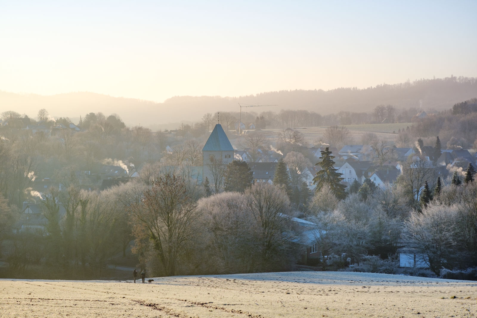 Kirchdornberg on Sunday morning at minus 4° Celsius (Bielefeld, Germany).