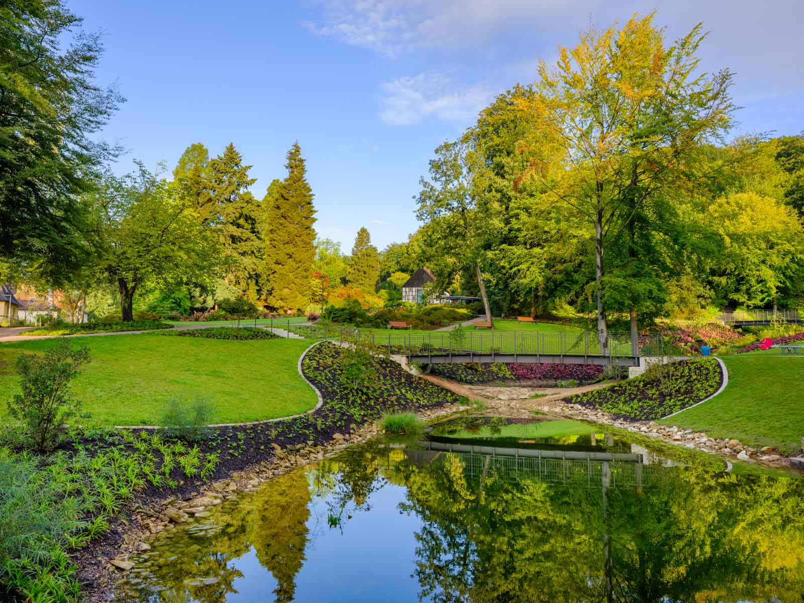 Botanical Garden Bielefeld early in the morning on 9 September 2020 (Germany).