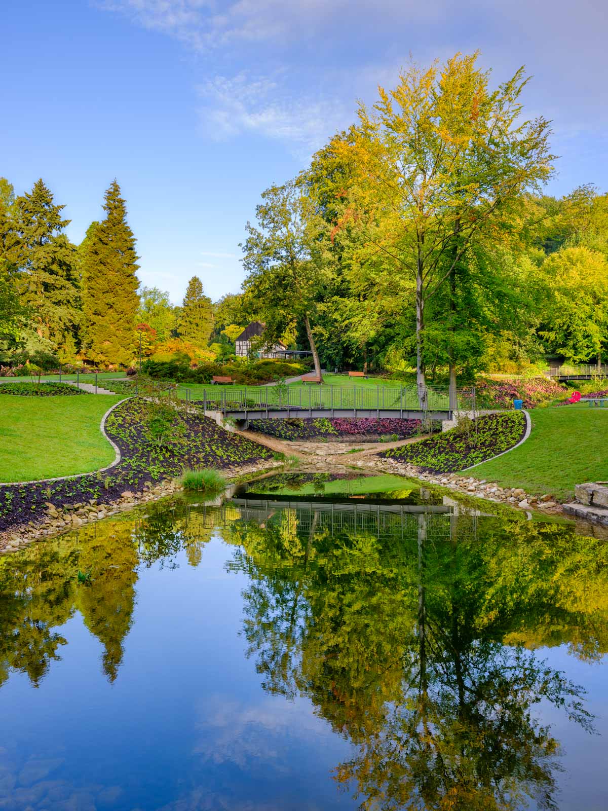 Botanical Garden Bielefeld early in the morning on 9 September 2020 (Germany).