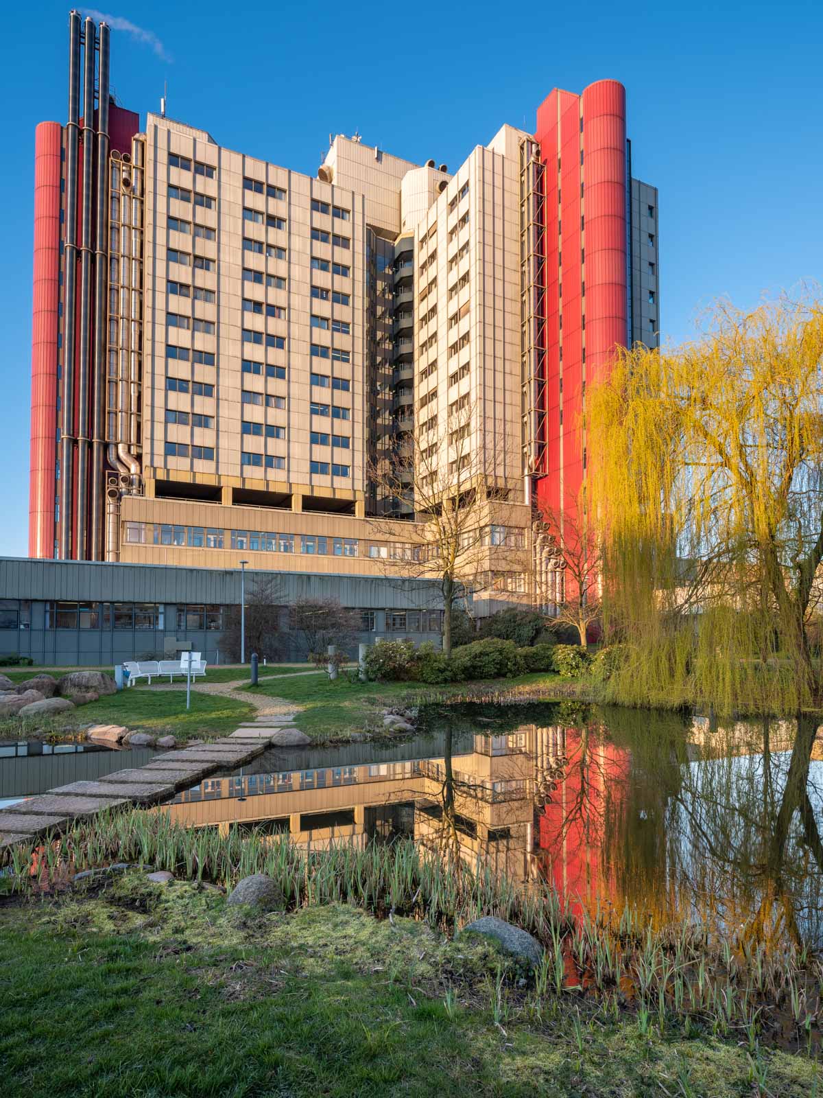 Central Hospital Bielefeld on spring morning in March 2020 (Germany).