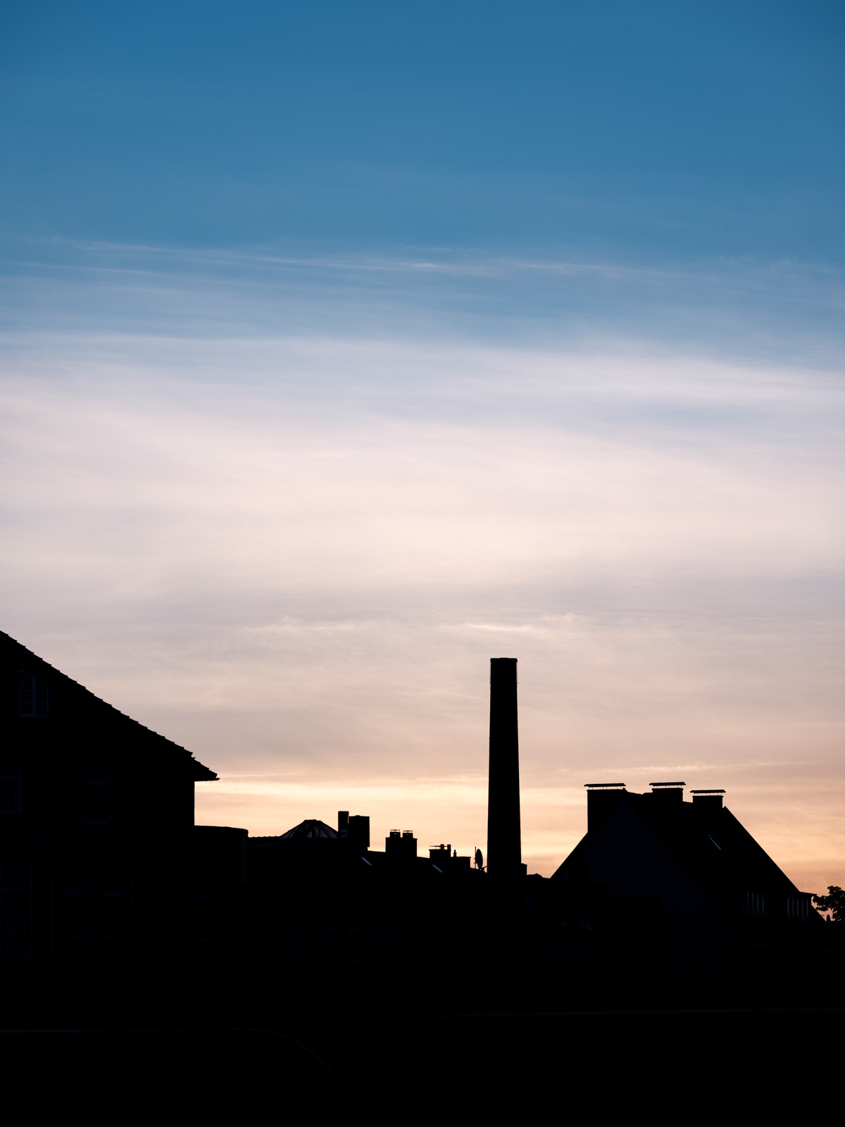 Urban silhouette on the 'Kesselbrink' (Bielefeld, Germany).