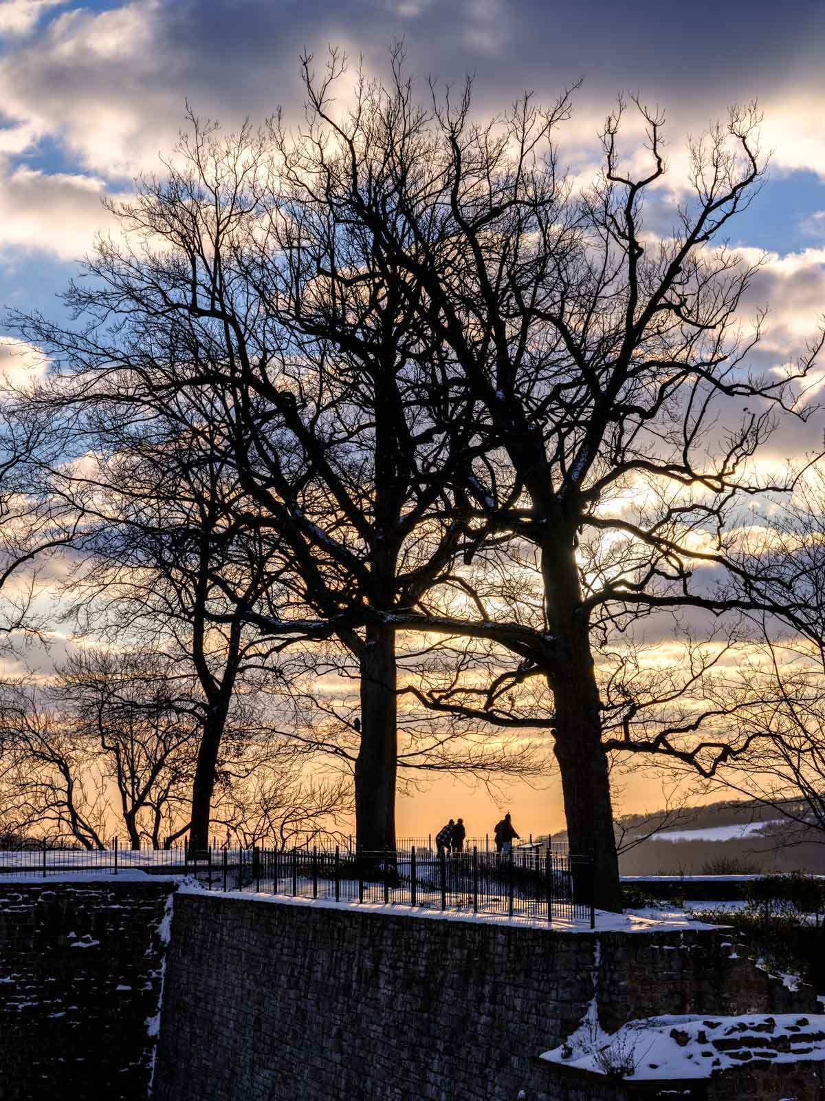 Late afternoon on 11 February 2021 at the 'Sparrenburg' (Bielefeld, Germany).