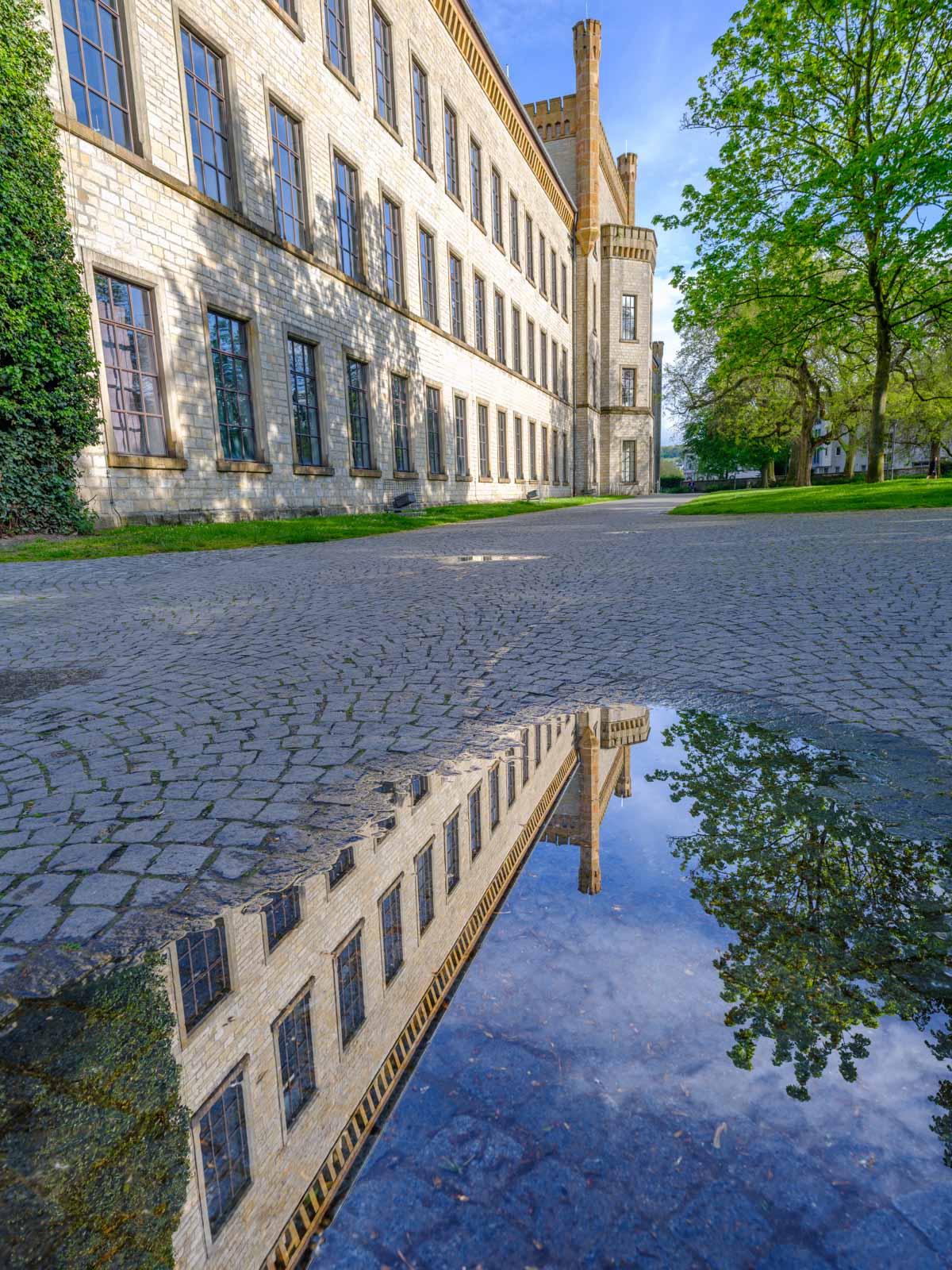 Old Ravensberg spinning mill after a rain shower (Bielefeld, Germany).