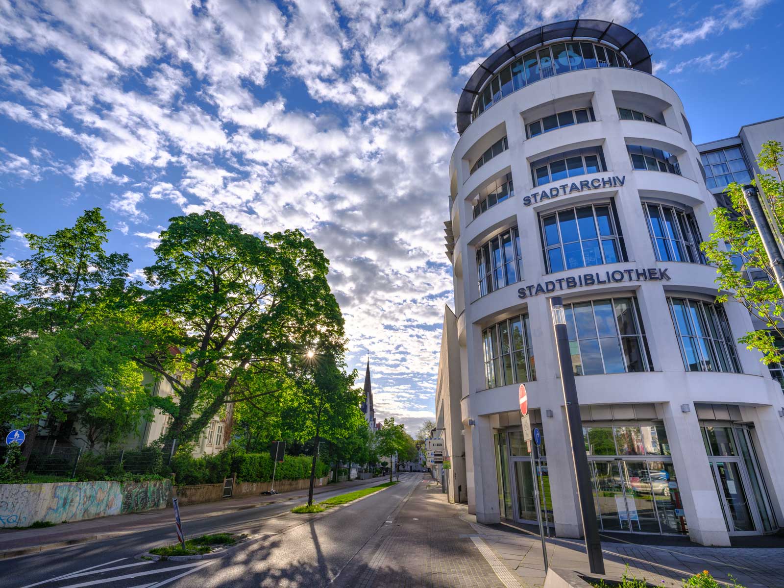 City Library at 'Paulusstraße' in May 2021 (Bielefeld, Germany).