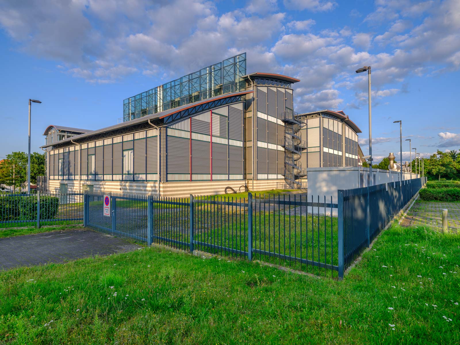 T-Systems building in the evening light in August 2021 (Bielefeld-Stieghorst, Germany).