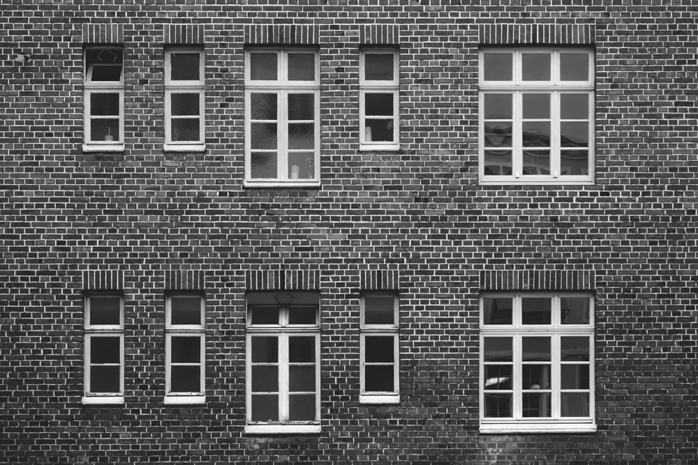 brick facade and windows