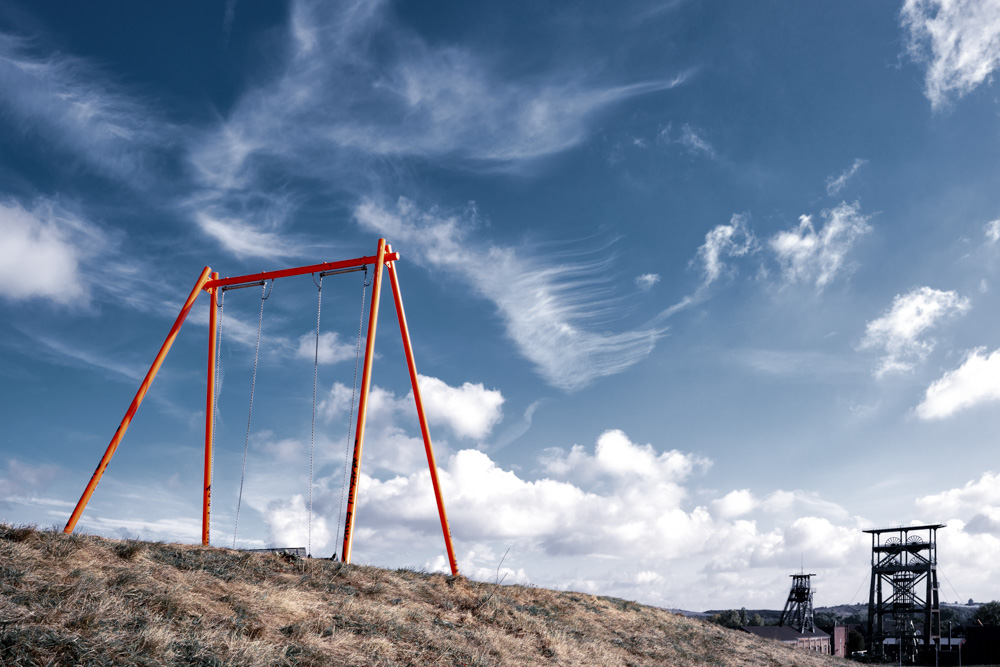 playground (swing) at coal mine gneisenau in dortmund derne